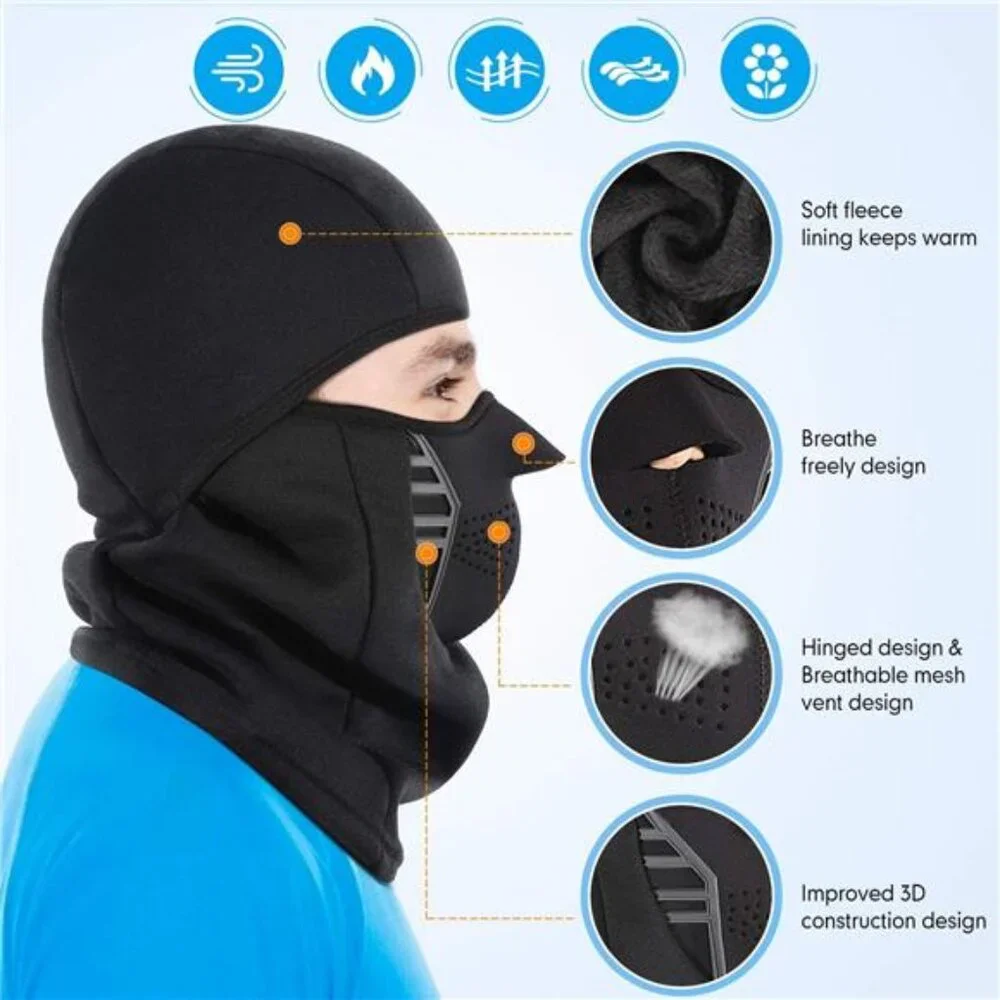 Winter Windproof Fleece Ski Mask Balaclava Headwear Motorcycle Thermal Face Mask